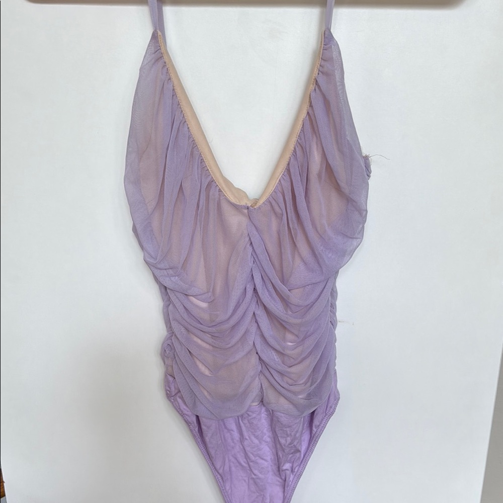 South Moon Under Purple Ruched Bodysuit